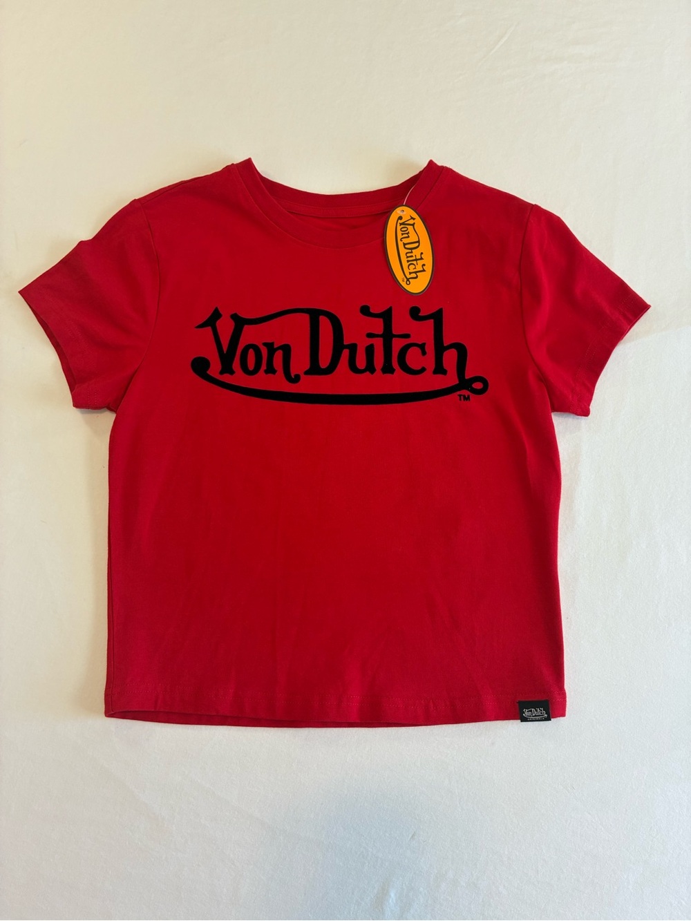 Von Dutch Red Short Sleeve Logo Tee - Picture 2 of 8